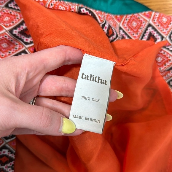 NWT Talitha Collection Almasi-Print Short Kimono Dress 100% Silk XL - Picture 8 of 16